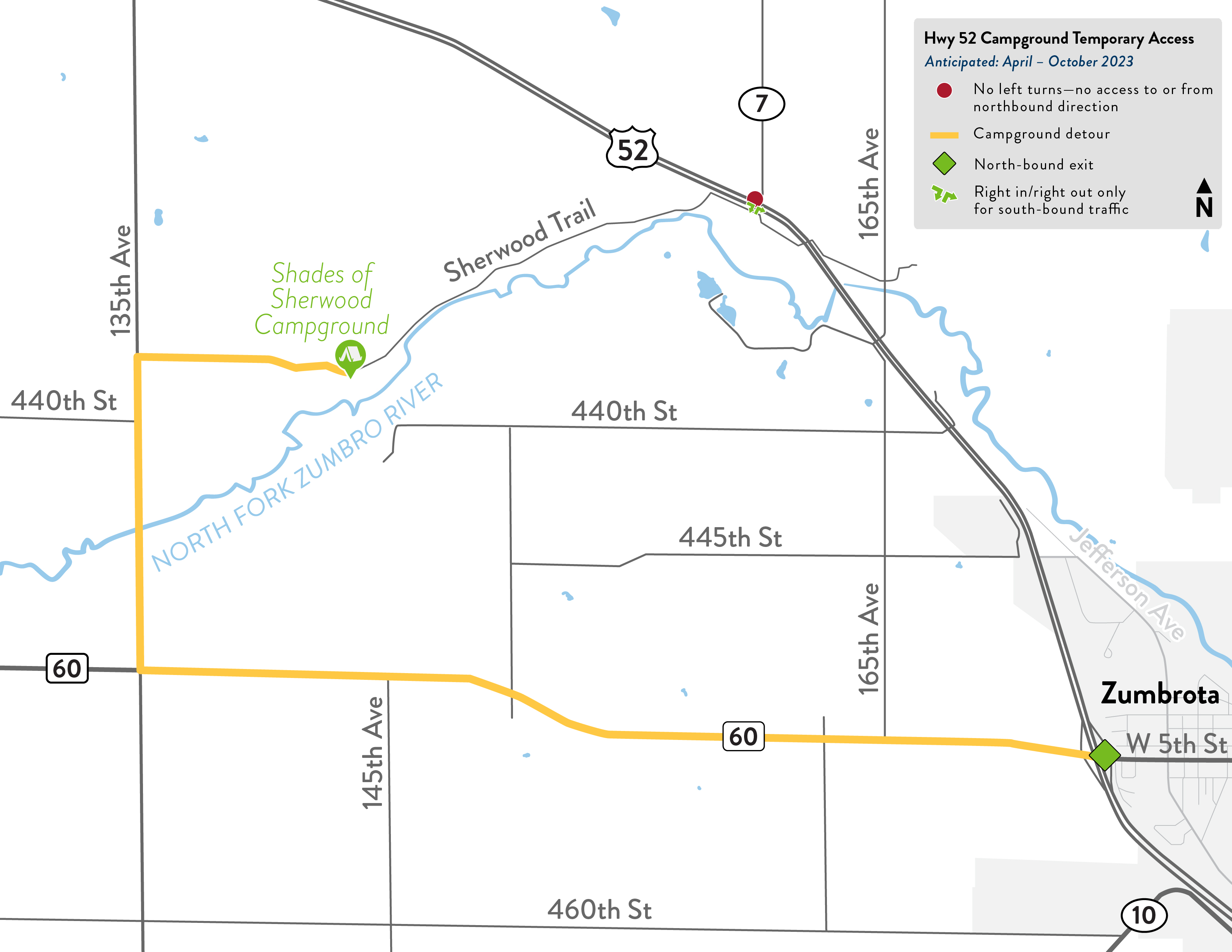 Hwy 52 Southbound Improvements MnDOT Hwy52 Access Map 0 Campground
